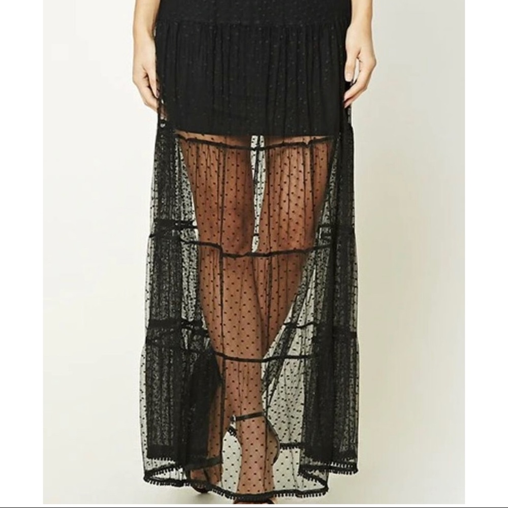 Mesh Polka Dot Skirt